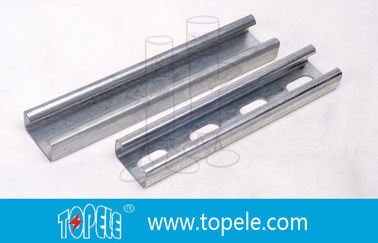 القناة السوداء المصنوعة من الحديد 41X41MM القناة غير المقطوعة ، HDG القناة المقطوعة / القناة العادية للقنوات الداعمة