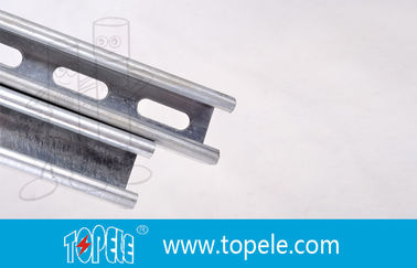 القناة السوداء المصنوعة من الحديد 41X41MM القناة غير المقطوعة ، HDG القناة المقطوعة / القناة العادية للقنوات الداعمة