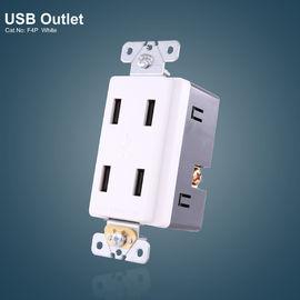 البيضاء 4 منافذ USB GFCI أجهزة استقبال الكهربائية منفذ USB مع لوحة بلا خرطوشة