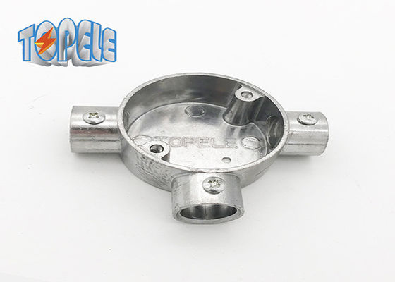 3/4 " 1 " BS31 قناة الألومنيوم التركيب الدائري مربع 3 طريق / Tee Box Iso